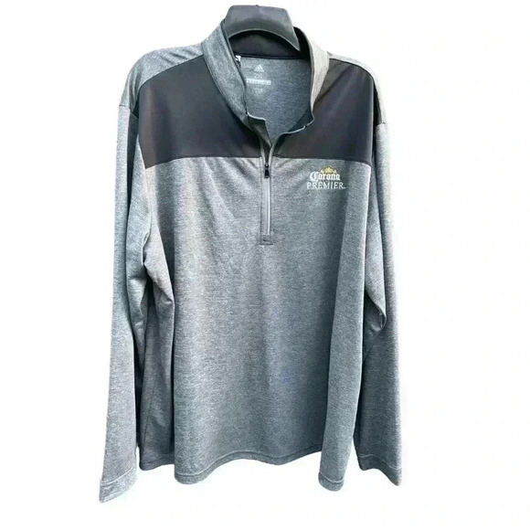 MEN’S ADIDAS GOLF CUSTOM EMBROIDERED CORONA PULLOVER SHIRT•DARK AND LIGHT GREY• - Picture 4 of 7